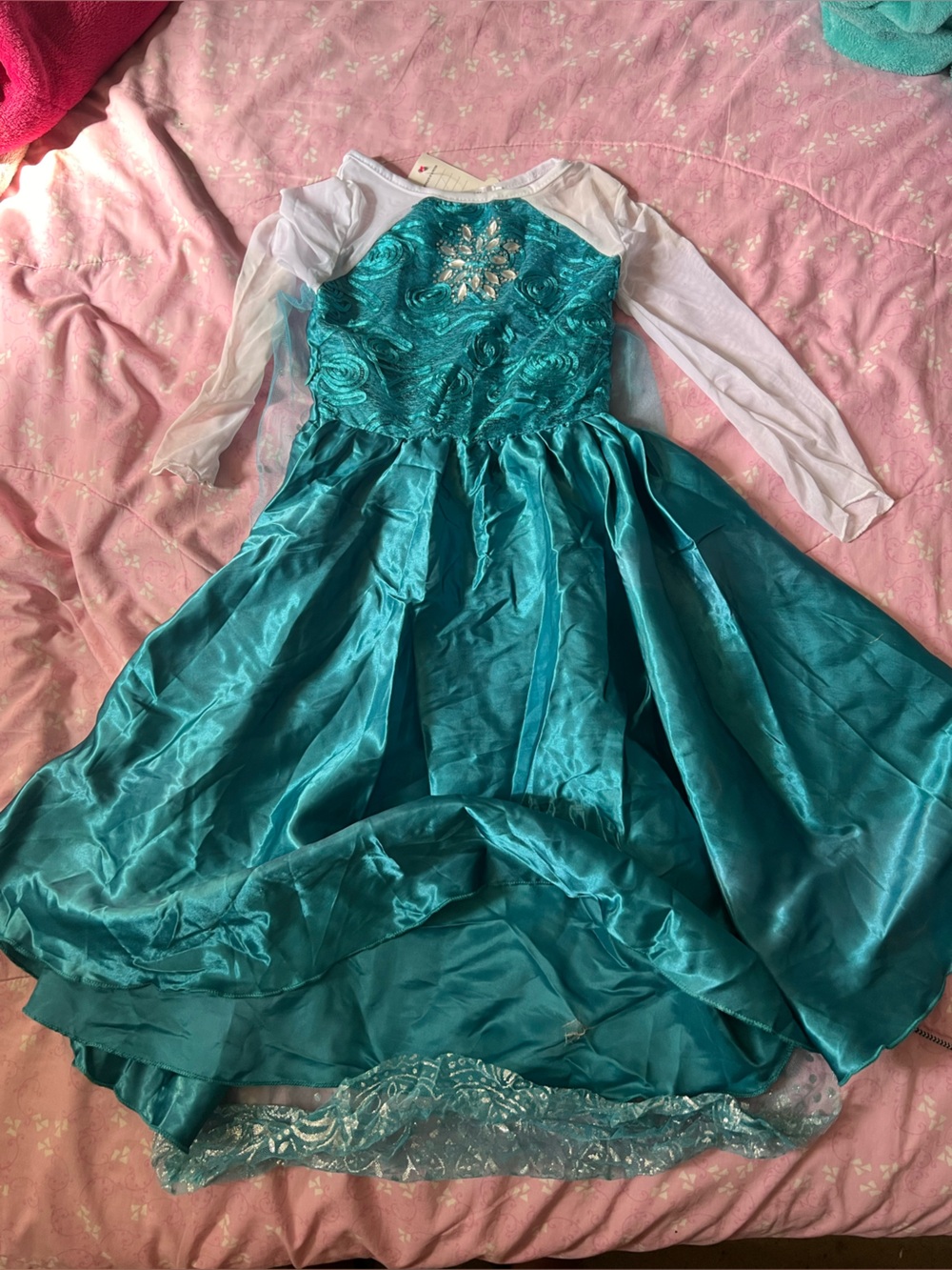 Kids Princess Costume Dress with Snowflake Embellishment